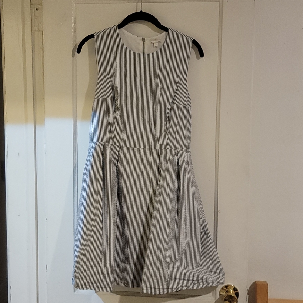GAP Blue and White Striped Midi Dress